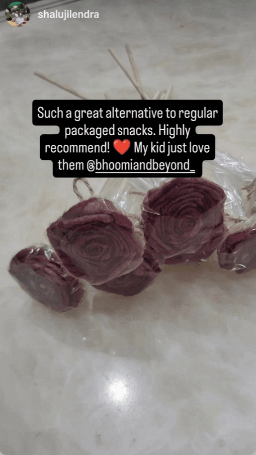 @neha_ranjan999 β three Bhoomi & Beyond dehydrated fruit pouches, great for travel